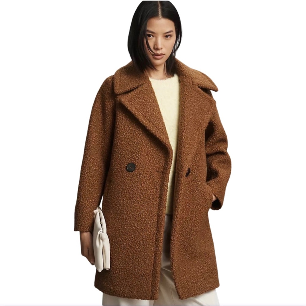NVLT Women's Flat Bouclé Double Breasted Over Coat